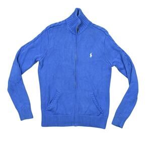 Polo Ralph Lauren Sport Blue Jacket L - Cotton Blend Long Sleeve Knit